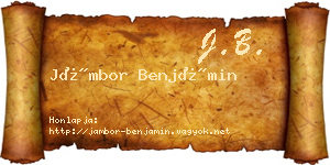 Jámbor Benjámin névjegykártya