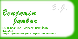 benjamin jambor business card